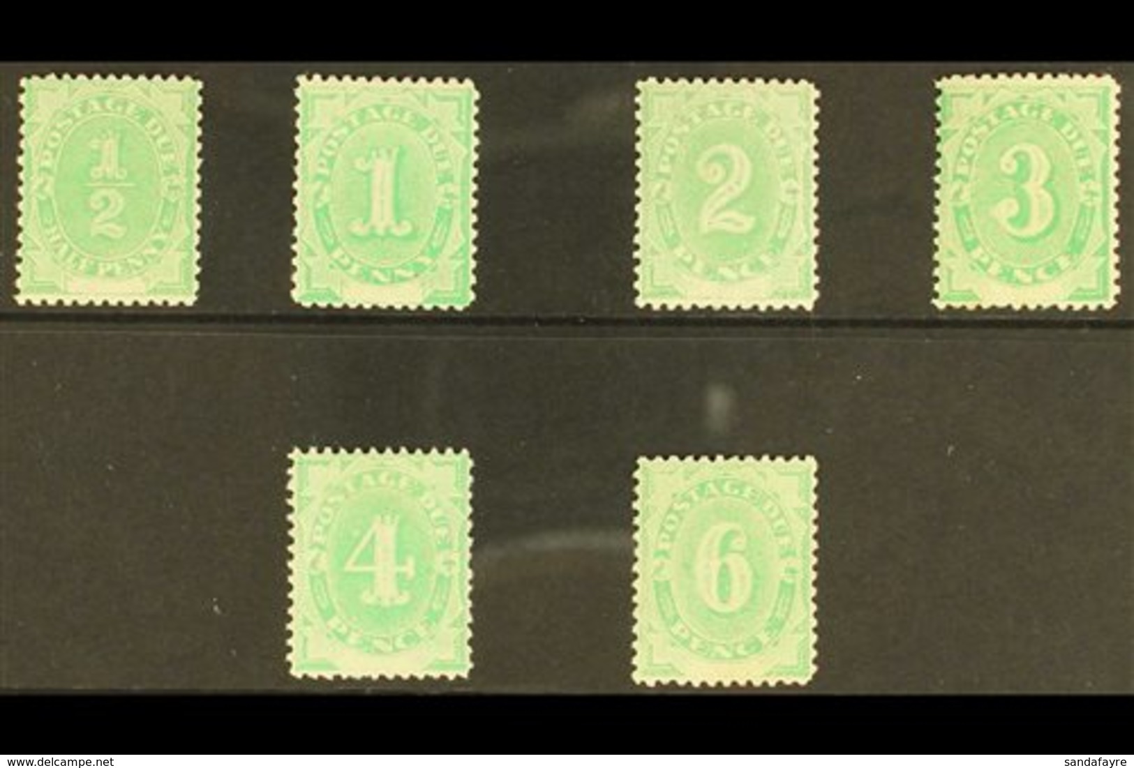 POSTAGE DUES  1902 Set To 6d Emeral Complete, SG D1/6, Fine Mint. (6 Stamps) For More Images, Please Visit Http://www.sa - Sonstige & Ohne Zuordnung