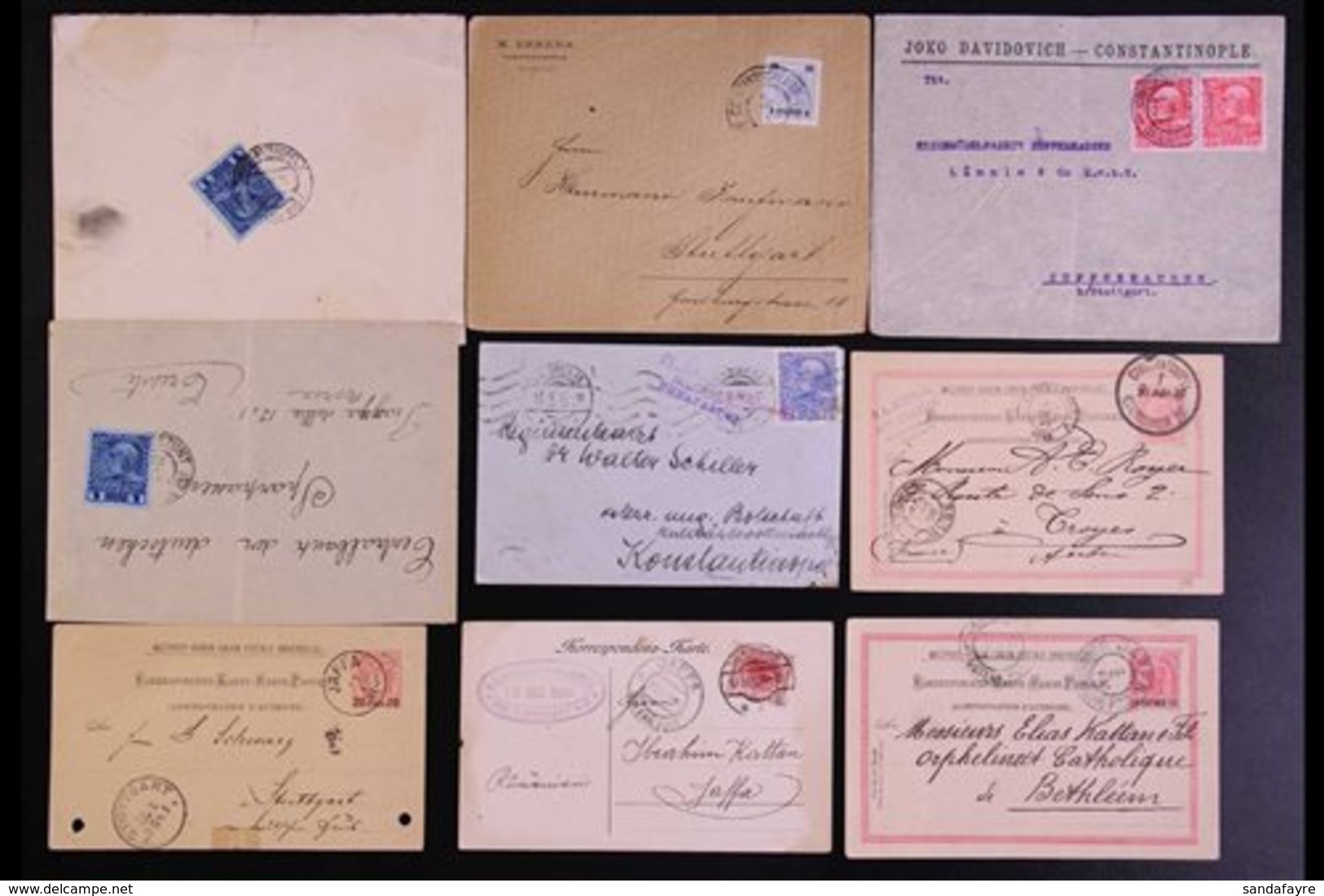 POST OFFICES IN LEVANT  1887-1916 Interesting Group Of COVERS & POSTCARD Bearing Various Postmarks Of Austrian PO's In L - Other & Unclassified