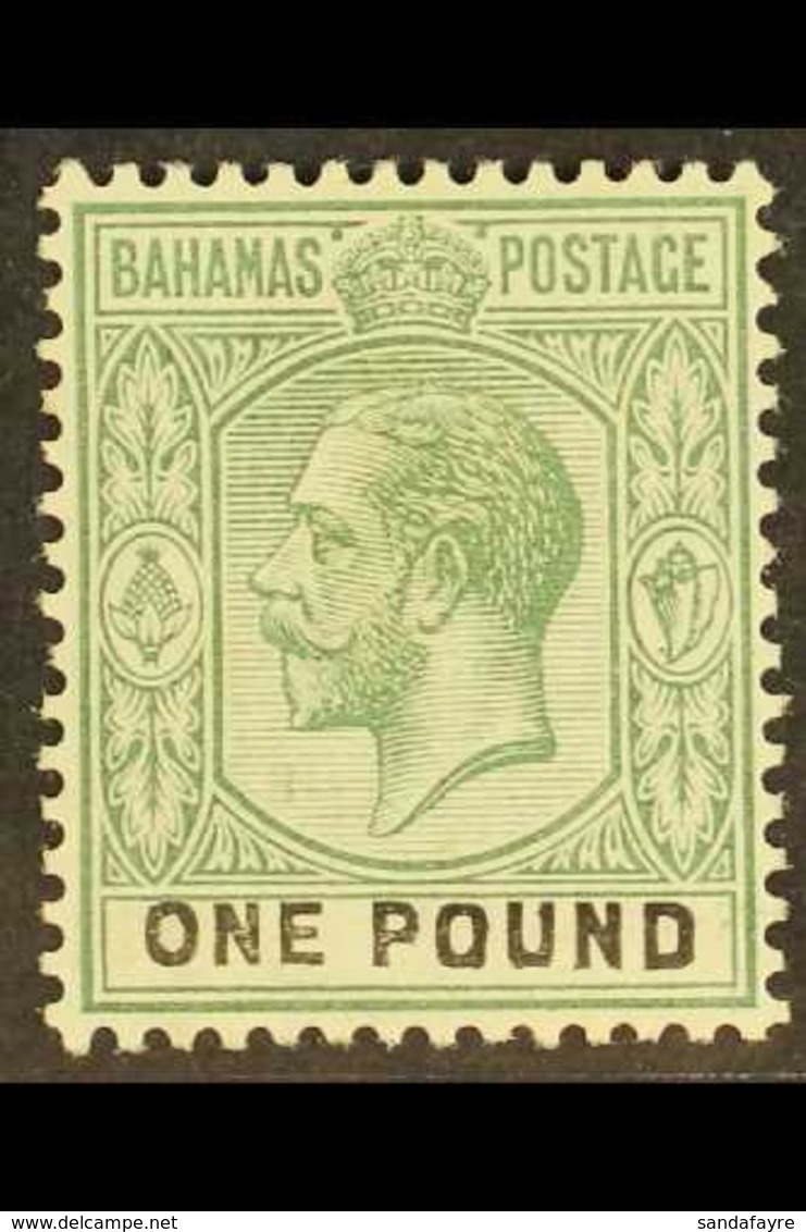 1912-19  £1 Dull Green And Black, Wmk Mult Crown CA, SG 89, Very Fine Mint. For More Images, Please Visit Http://www.san - Sonstige & Ohne Zuordnung