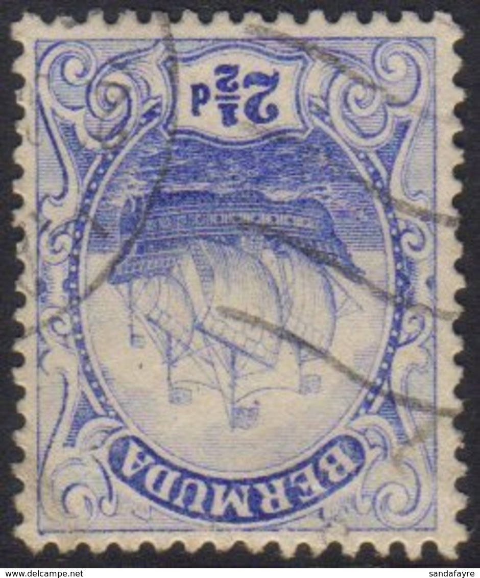 1912  2½d Blue Ship, Watermark Inverted And Reversed SG 48y, Fine Used, Scarce ! For More Images, Please Visit Http://ww - Bermuda