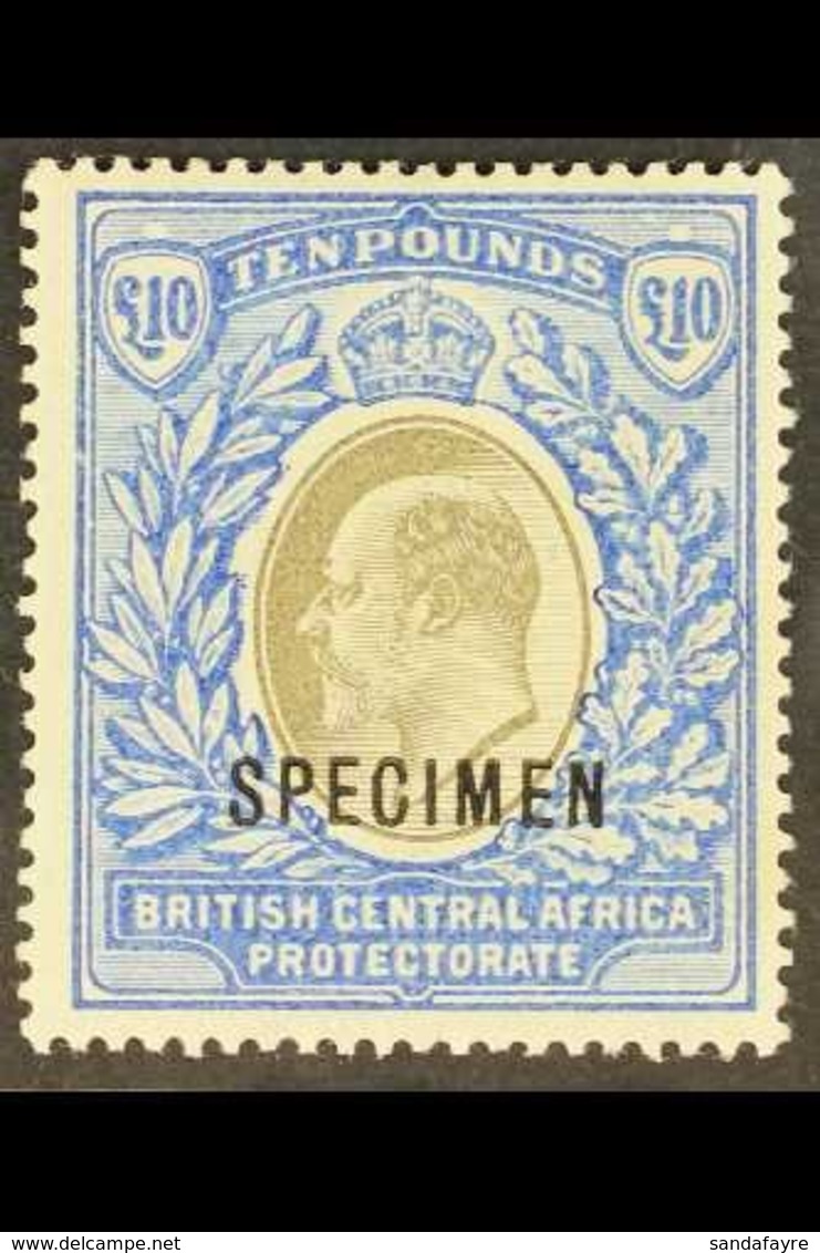 1903-04  £10 Grey & Blue, SPECIMEN Overprinted, SG 67s, Fine Mint With Lightly Toned Gum. For More Images, Please Visit  - Nyasaland (1907-1953)