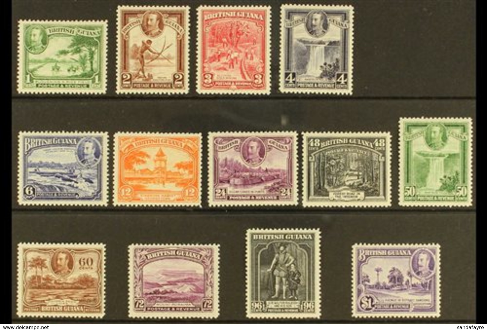 1934-51  Pictorial Definitive Set, SG 288/300, Very Fine Mint (13 Stamps) For More Images, Please Visit Http://www.sanda - British Guiana (...-1966)