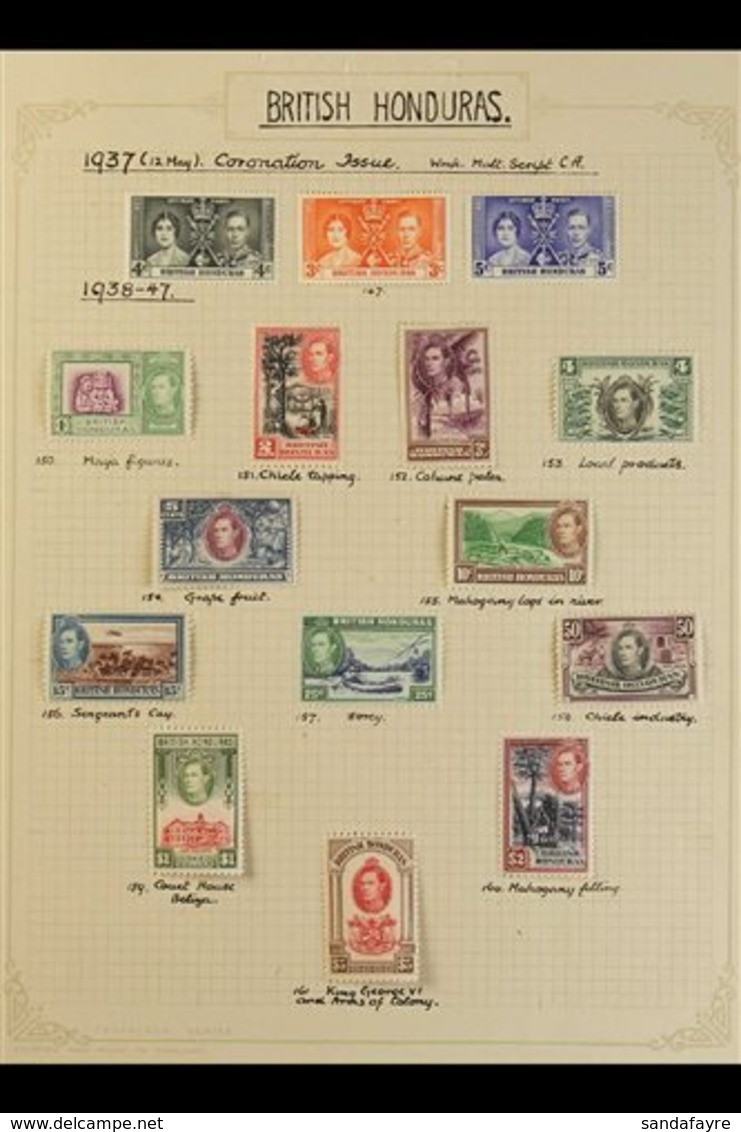 1937-51 COMPLETE MINT KGVI COLLECTION.  An Attractive, Complete Collection Presented On Written Up Album Pages, Coronati - British Honduras (...-1970)