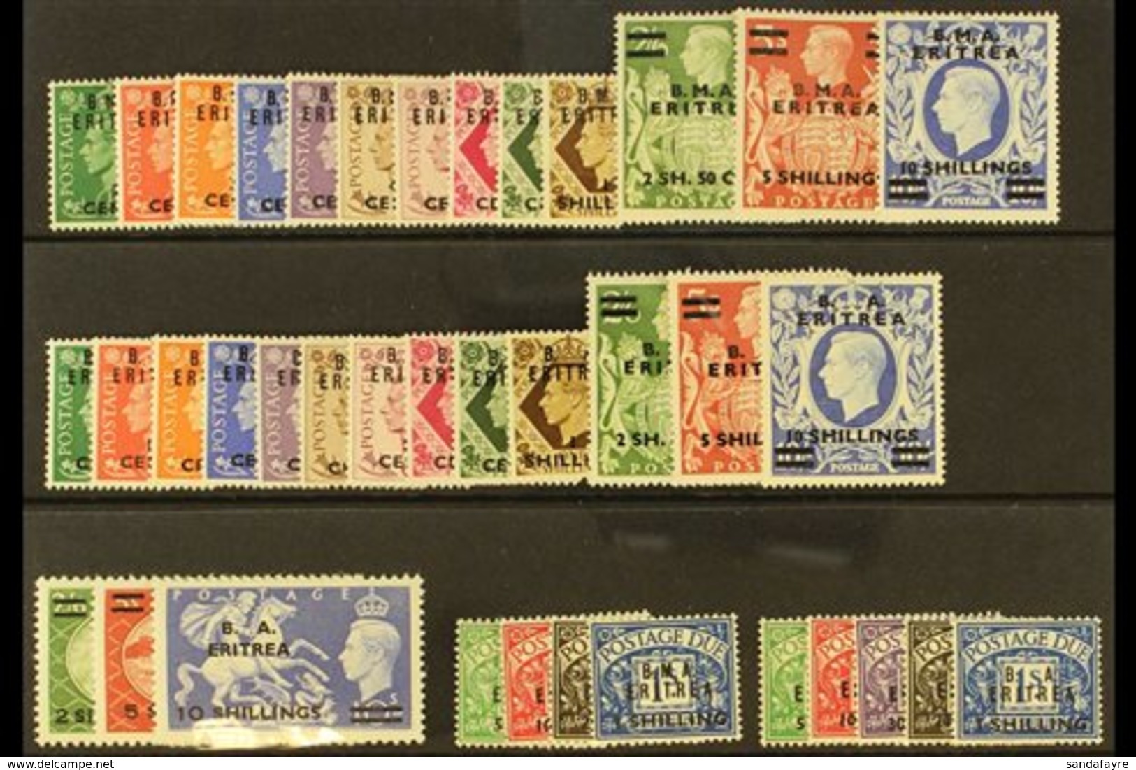 ERITREA  1948 - 50 Mint Selection Of Mostly Complete Sets Including 1948 Set, 1950 Set, 1951 High Values, 1950 Postage D - Italian Eastern Africa