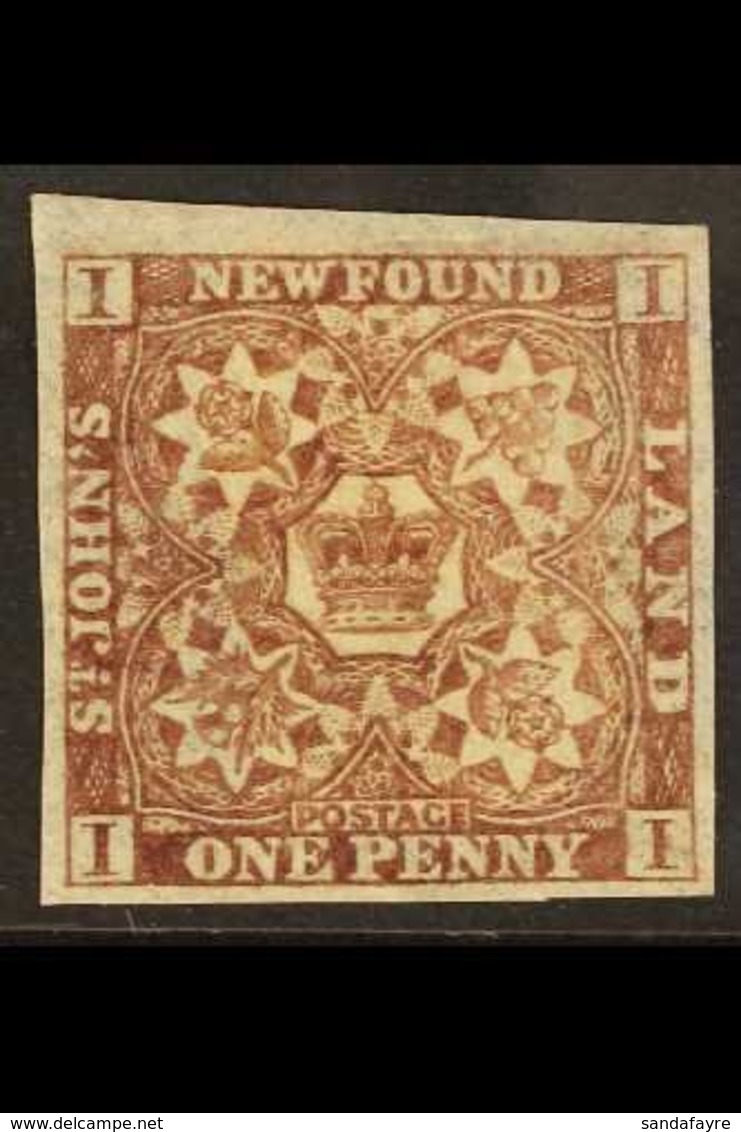 1862  1d Chocolate Brown, SG 16, Very Fine Mint Part Og (old Hinge Remainder) But Large Margins And Full Colour. For Mor - Sonstige & Ohne Zuordnung