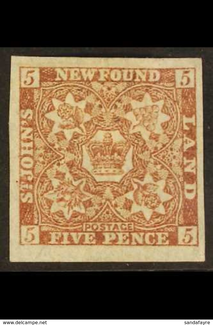 1862  5d Red Brown, SG 19a, Fine Mint, Large Part Og, Huge Margins. For More Images, Please Visit Http://www.sandafayre. - Other & Unclassified