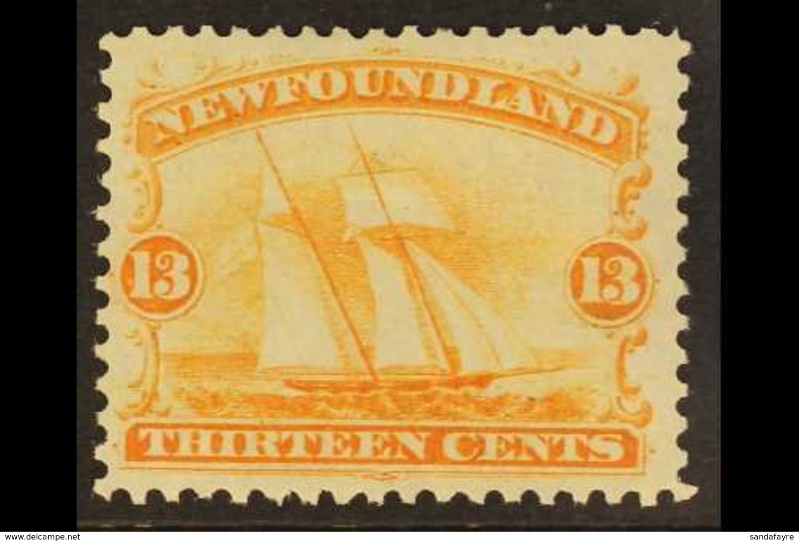 1865  13c Orange Yellow, Schooner, SG 29, Very Fine Mint. Well Centered With Full Colour. For More Images, Please Visit  - Other & Unclassified