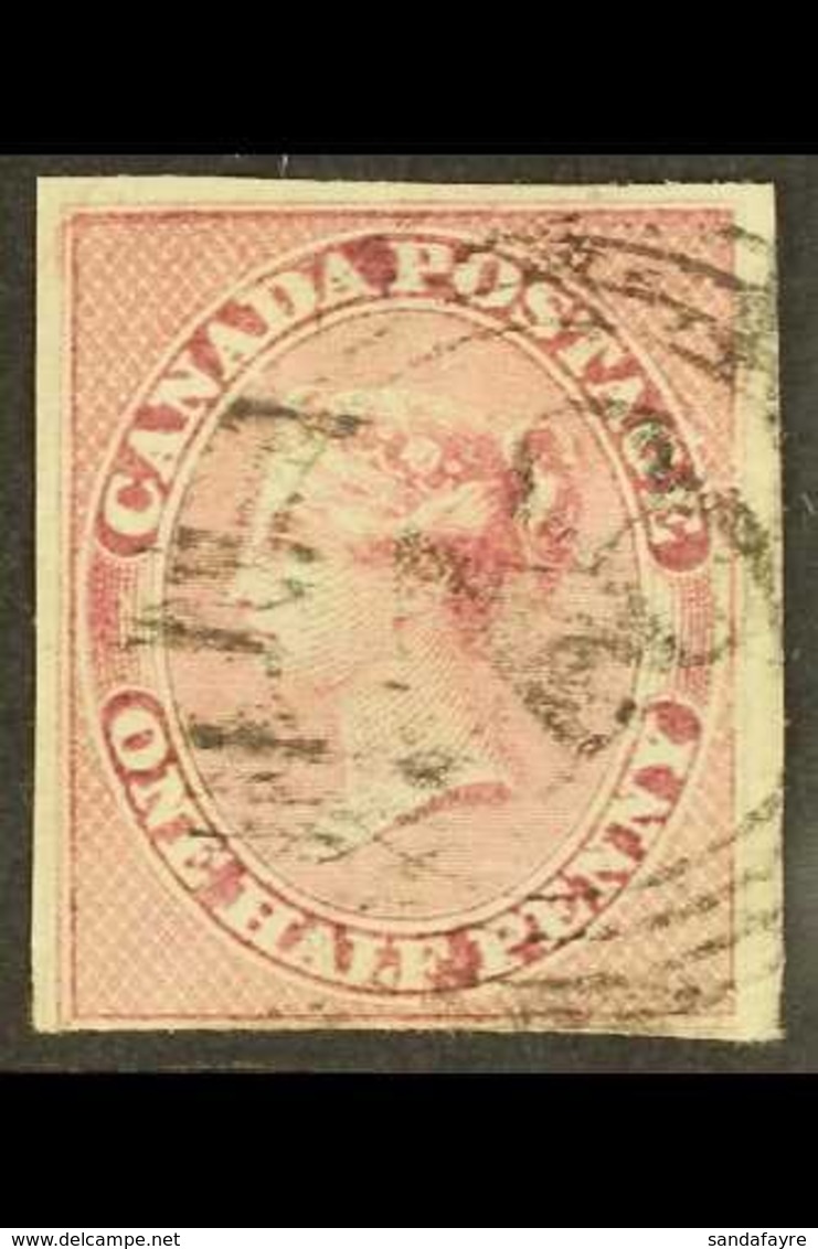 1852  ½d Deep Rose, Variety "Re-entry", SG 17a, Fine Used With 3 Large Margins, Just Shaved Along Outer Frame Line At Fo - Other & Unclassified