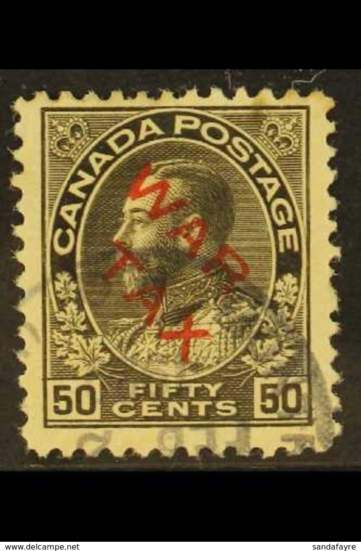 1915  50c Sepia "War Tax" Overprinted (red), SG 227, Used With Tiny Hinge Thin For More Images, Please Visit Http://www. - Sonstige & Ohne Zuordnung