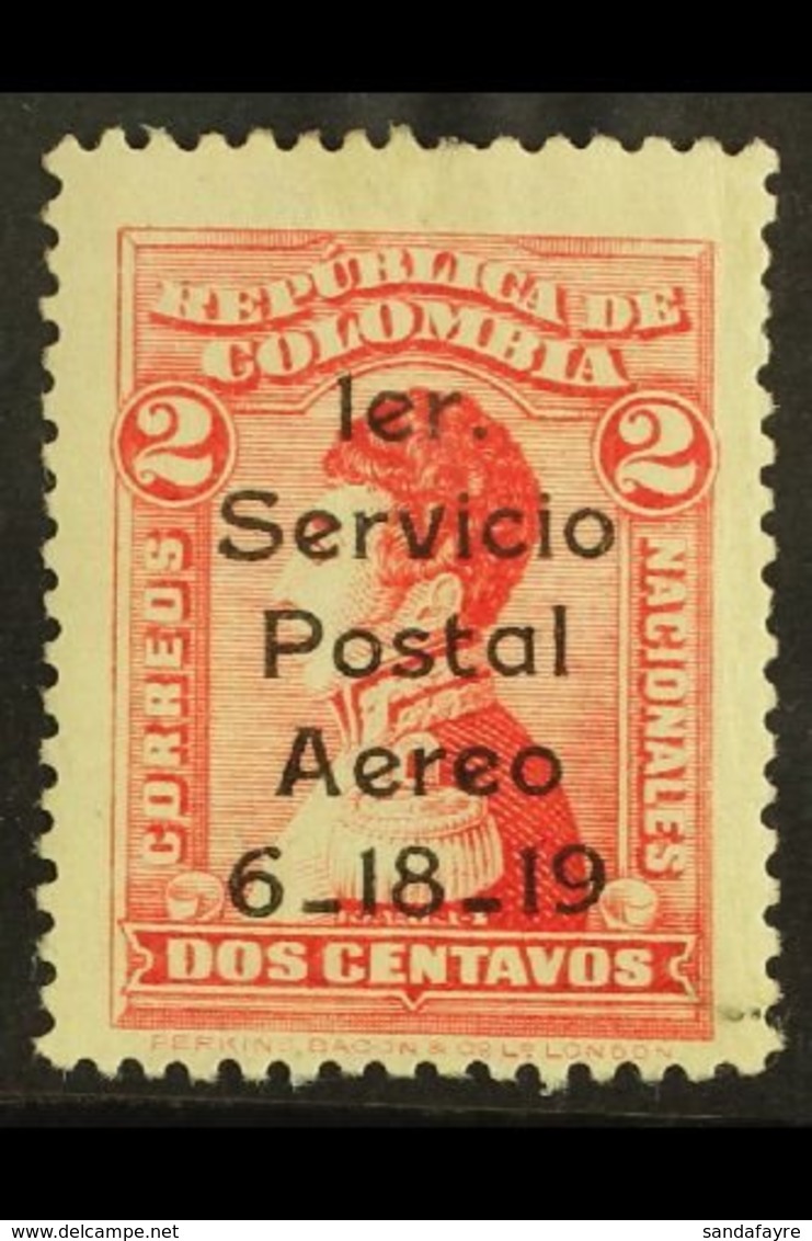 1919 FORGERY  2c Carmine Rose Opt'd Air Issue, As Scott C1, Unused "Spacefiller" Forgery. For More Images, Please Visit  - Colombia