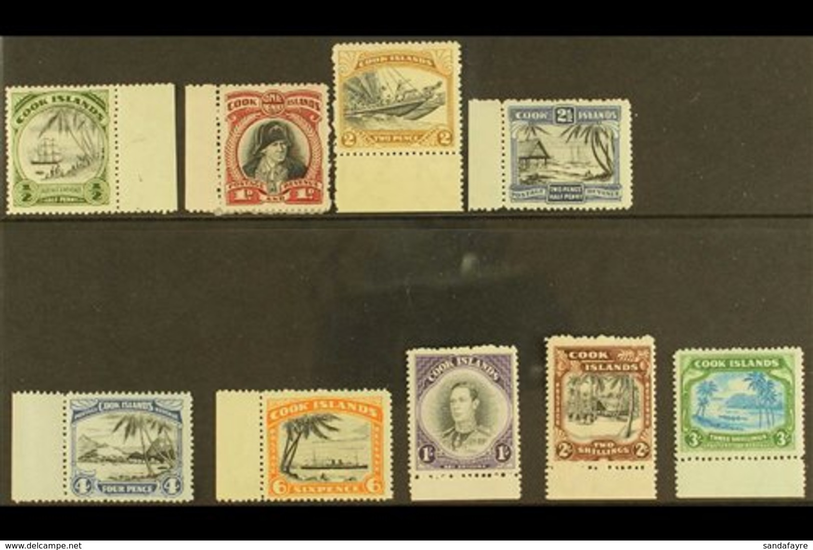 1944-46  Pictorial Definitive Set, SG 137/45, Never Hinged Mint (9 Stamps) For More Images, Please Visit Http://www.sand - Cookinseln