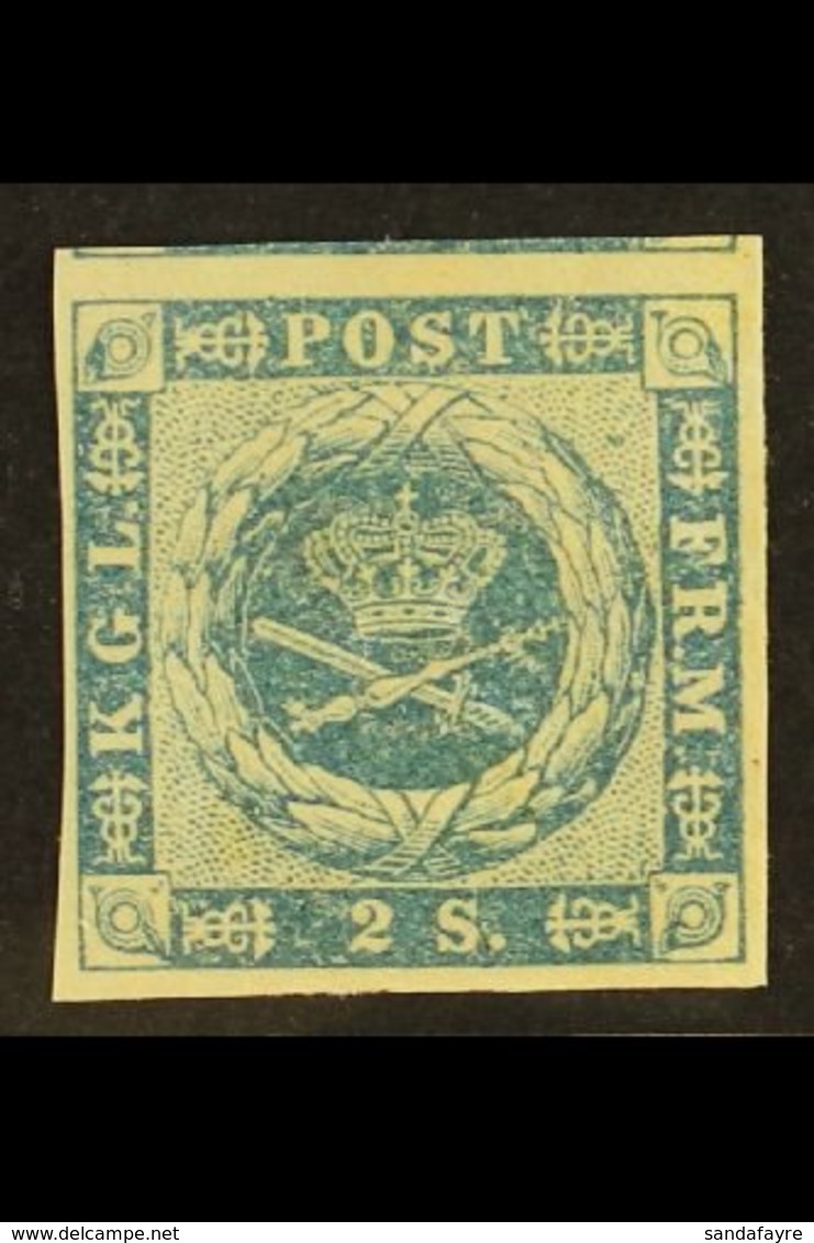 1854-57  2s Blue Dotted Spandrels (SG 7, Michel 3, Facit 3), Never Hinged Mint With Four Good To Large Margins Showing P - Other & Unclassified