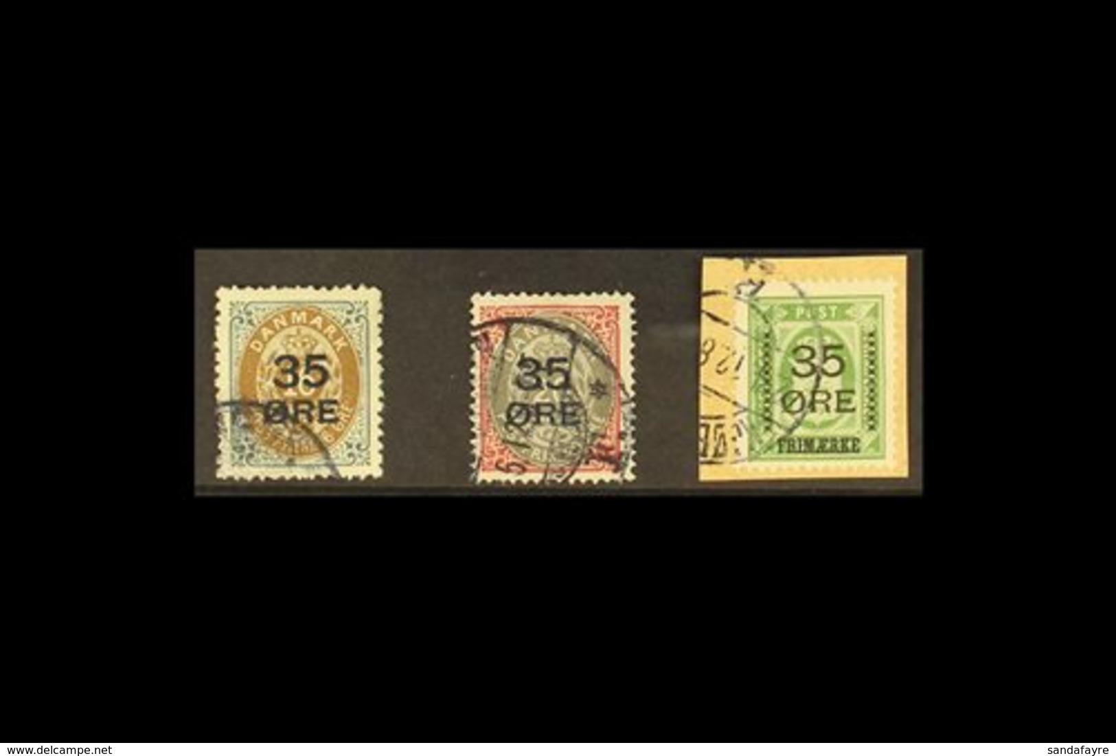 1912  "35 ORE" Surcharges Complete Set, SG 131/133, Fine Used. (3 Stamps) For More Images, Please Visit Http://www.sanda - Other & Unclassified