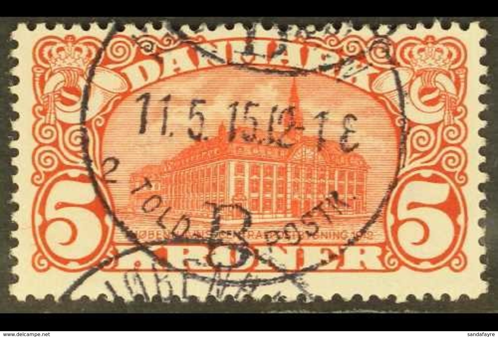 1912  5kr Deep Carmine-red Post Office, Perf 12½, Watermark Crowns, SG 134, Very Fine Used. For More Images, Please Visi - Other & Unclassified