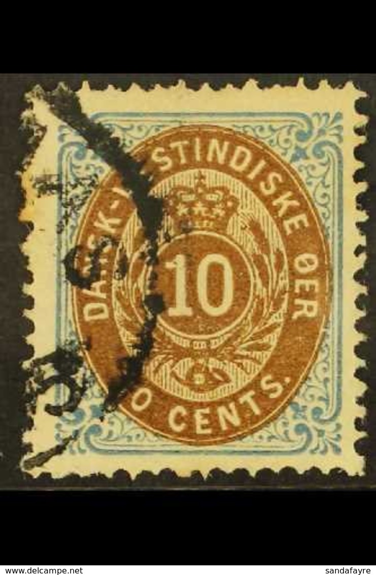 1873  10c Bistre Brown And Greenish Blue, SG 25 Fine Used, Light Tone Spot. Cat £180 For More Images, Please Visit Http: - Danish West Indies