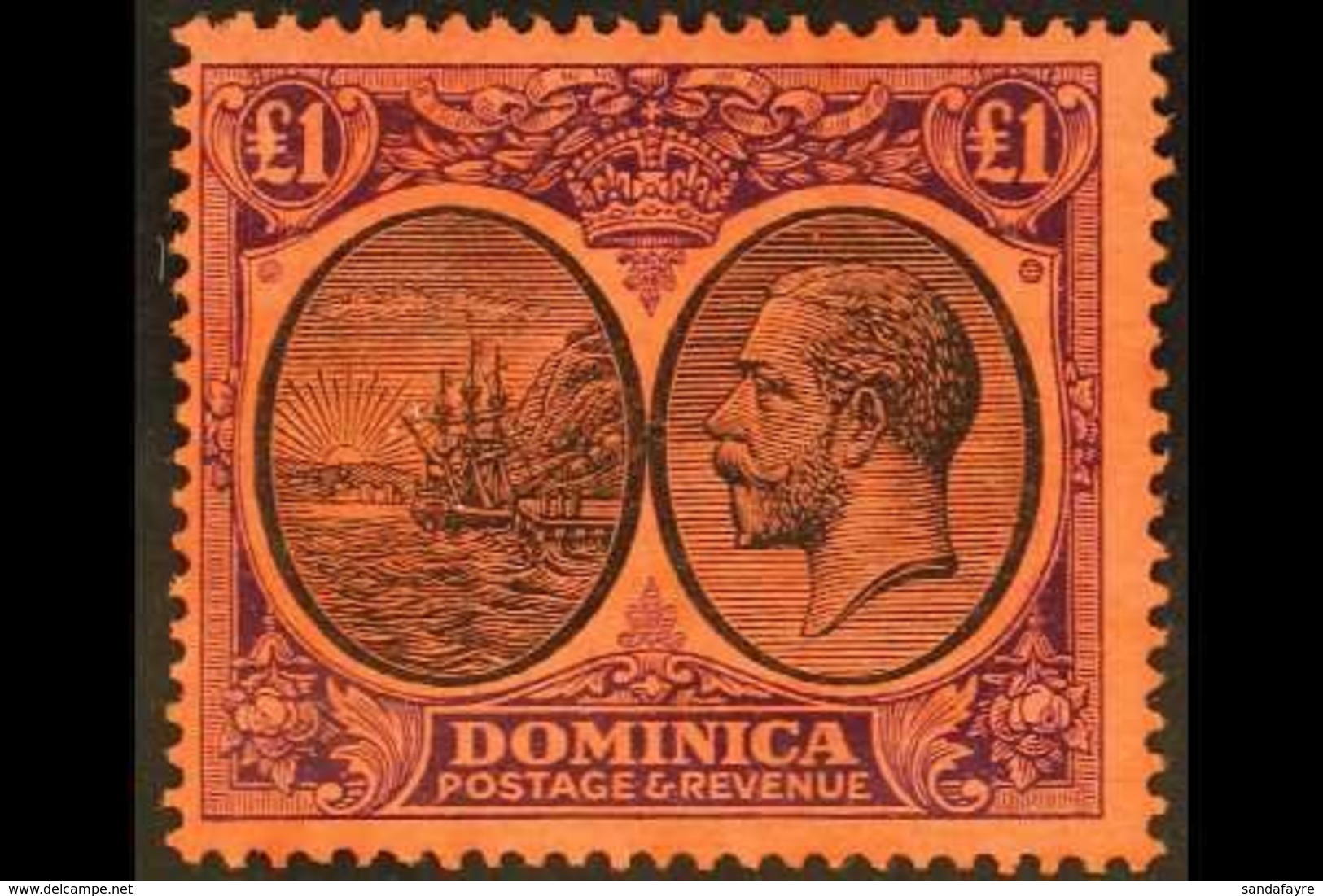 1923-33  £1 Black And Purple / Red, SG 91, Very Fine Mint. For More Images, Please Visit Http://www.sandafayre.com/itemd - Dominica (...-1978)