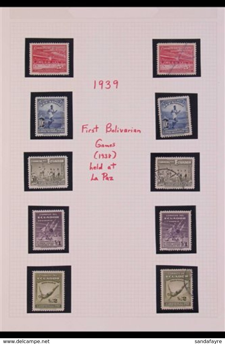 SPORT TOPICAL COLLECTION  1939-1996 Small Collection On Album Pages. Very Fine Mint (some Never Hinged) Stamps, Plus Som - Ecuador