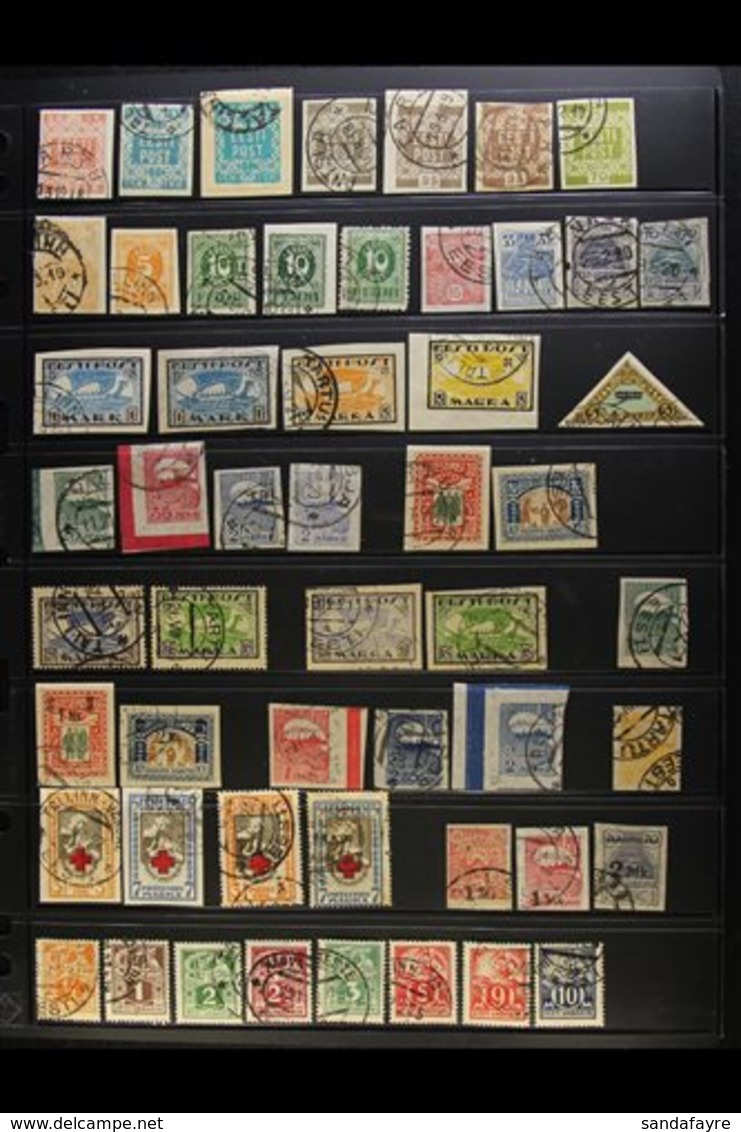 1918-1940 FINE/VERY FINE USED COLLECTION  On Stock Pages, ALL DIFFERENT, Inc 1921-22 Red Cross Perf & Imperf Sets, 1922- - Estland