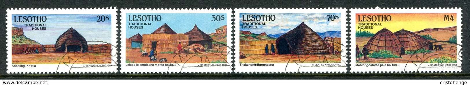Lesotho 1993 Traditional Houses Set Used (SG 1173-1176) - Lesotho (1966-...)