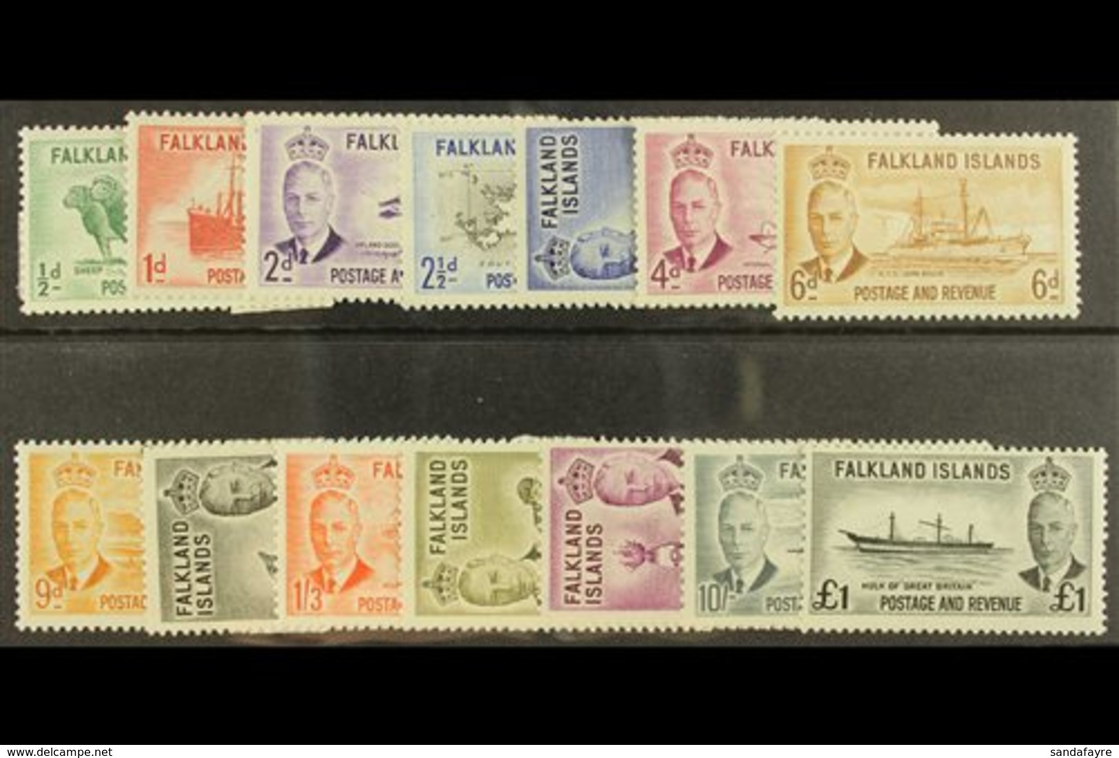 1952  KGVI Pictorial Set, SG 172/85, Fine Mint (14 Stamps) For More Images, Please Visit Http://www.sandafayre.com/itemd - Falkland Islands