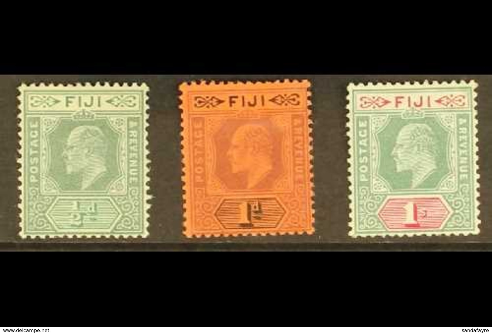 1904-09  Set Of Three, SG 115/117, Very Fine Mint. (3 Stamps) For More Images, Please Visit Http://www.sandafayre.com/it - Fiji (...-1970)