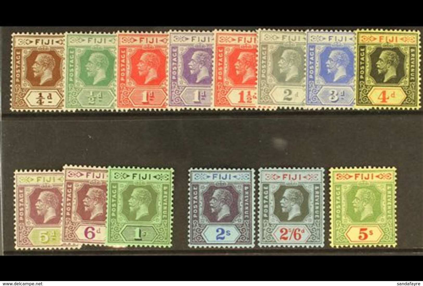 1922-27  Complete Script Watermark Set, SG 228/241, Very Fine Mint. (14 Stamps) For More Images, Please Visit Http://www - Fiji (...-1970)
