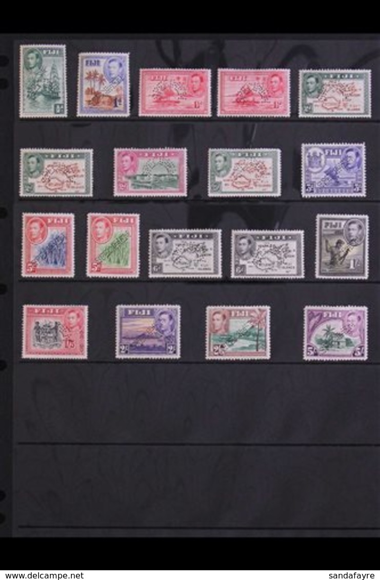 1938-55  King George VI Pictorial Definitives Perf'd "SPECIMEN" Set Complete, SG 249s/266s, Very Fine Mint. Rarely Encou - Fidschi-Inseln (...-1970)