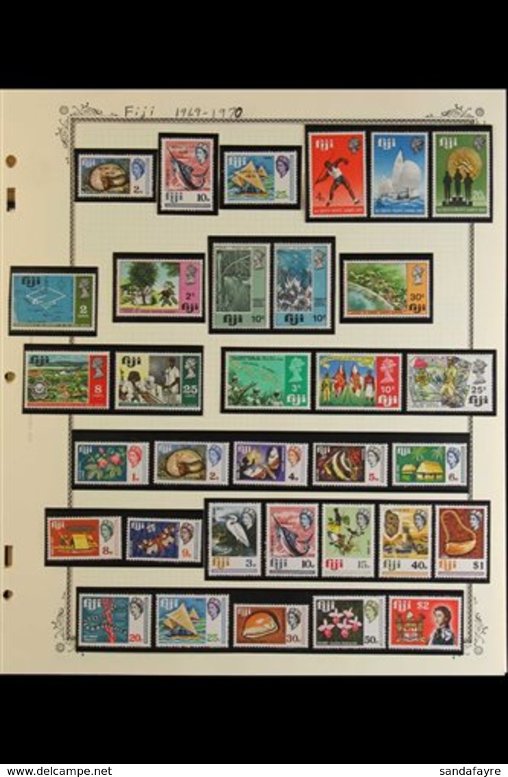 1969-1989 COMPREHENSIVE NEVER HINGED MINT COLLECTION  In Hingeless Mounts On Leaves, All Different, Highly COMPLETE For  - Fiji (...-1970)