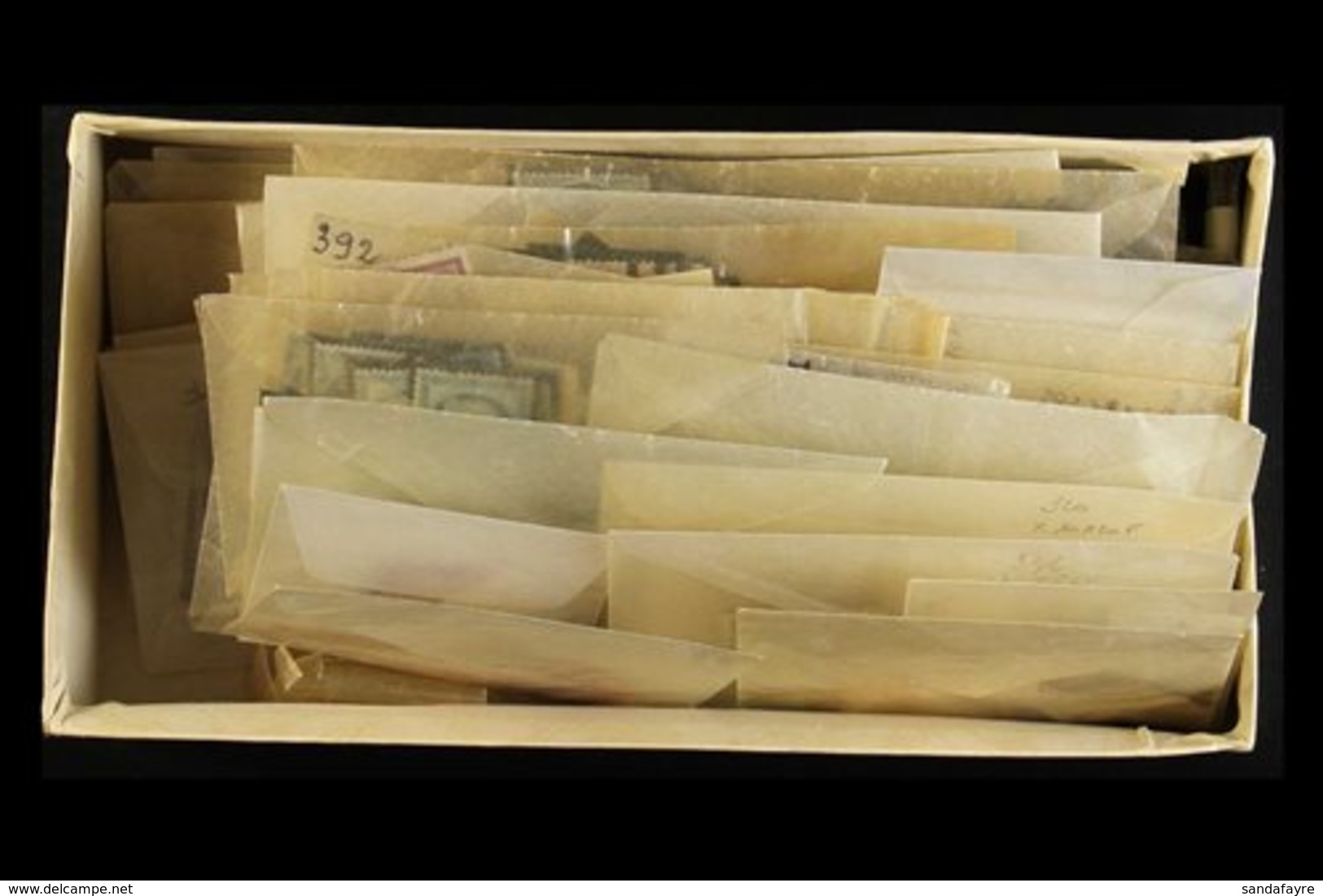 OLD TIME USED GLASSINE SORTER.  1860s-1930s UNCHECKED Ranges In A Pile Of Crinkly Old Glassine Envelopes, At A Glance In - Sonstige & Ohne Zuordnung