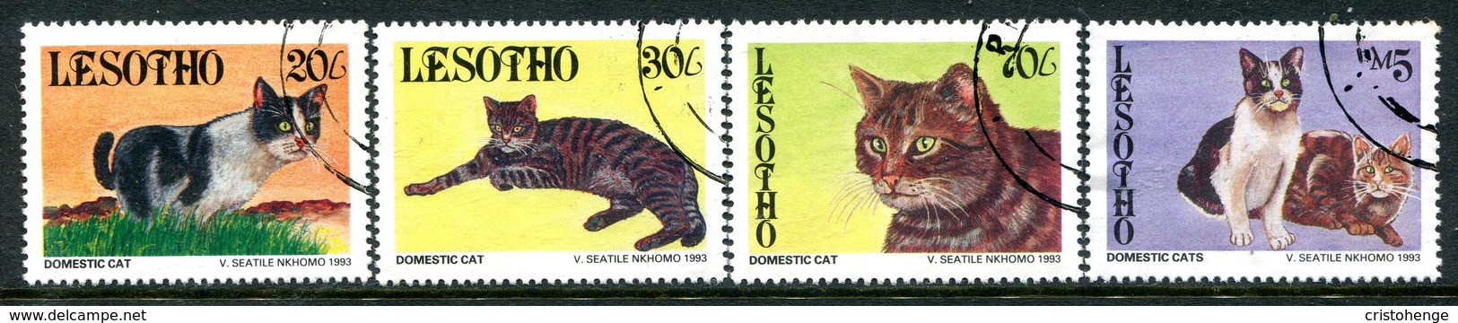 Lesotho 1993 Domestic Cats Set Used (SG 1178-1181) - Lesotho (1966-...)