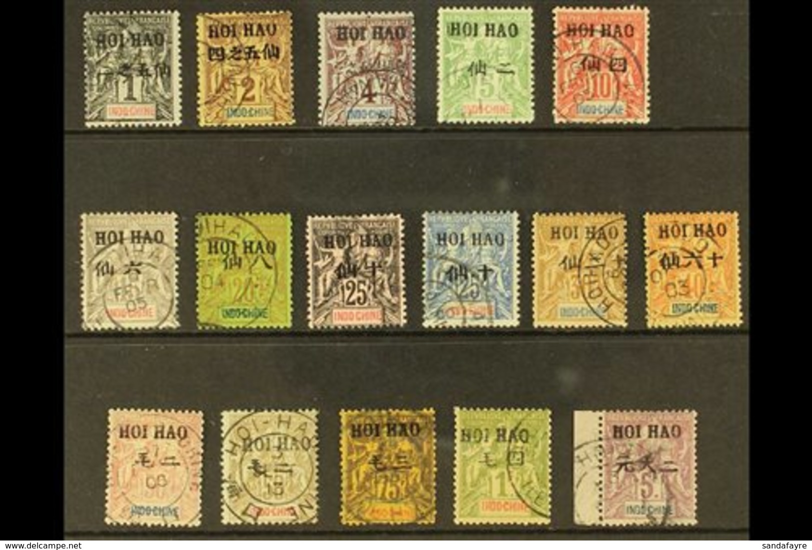 HOI-HAO  1903-4 Complete "HOI HAO" Overprints Set, Yvert 16/31, SG 16/31, Fine Used (16 Stamps). For More Images, Please - Other & Unclassified