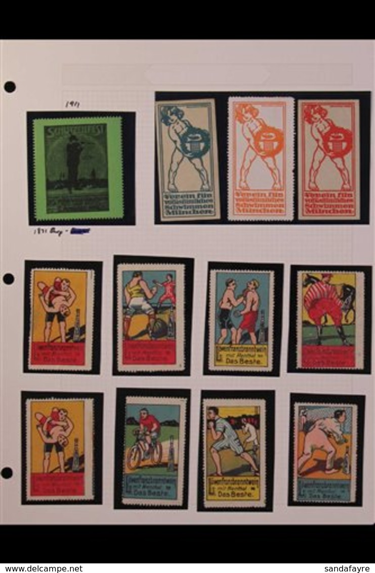 SPORT - POSTER STAMPS AND CINDERELLAS  Early 1900's To 1972 Collection In Hingeless Mounts On Album Pages. Wide Variety  - Other & Unclassified
