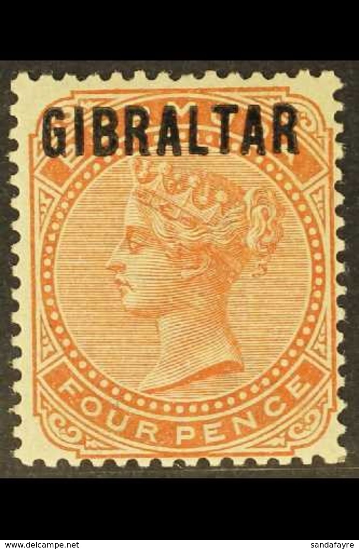 1886  4d Orange-brown Overprinted, SG 5, Fine Mint. For More Images, Please Visit Http://www.sandafayre.com/itemdetails. - Gibraltar