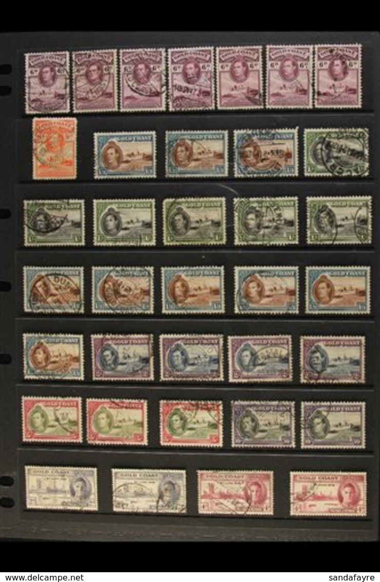 1937-52 USED HOARD CAT £400+  A Useful Accumulation With Some Shade & Postmark Interest, Sets Includes Coronation, 1938- - Goldküste (...-1957)