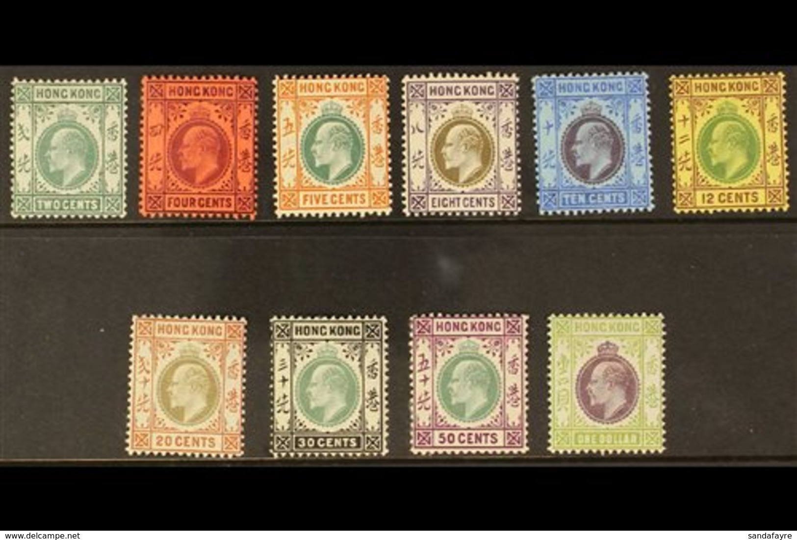 1904-06 MCA WMK FINE MINT GROUP  An Attractive KEVII Definitive Selection On A Stock Card With All Values To $1, SG 77/8 - Other & Unclassified