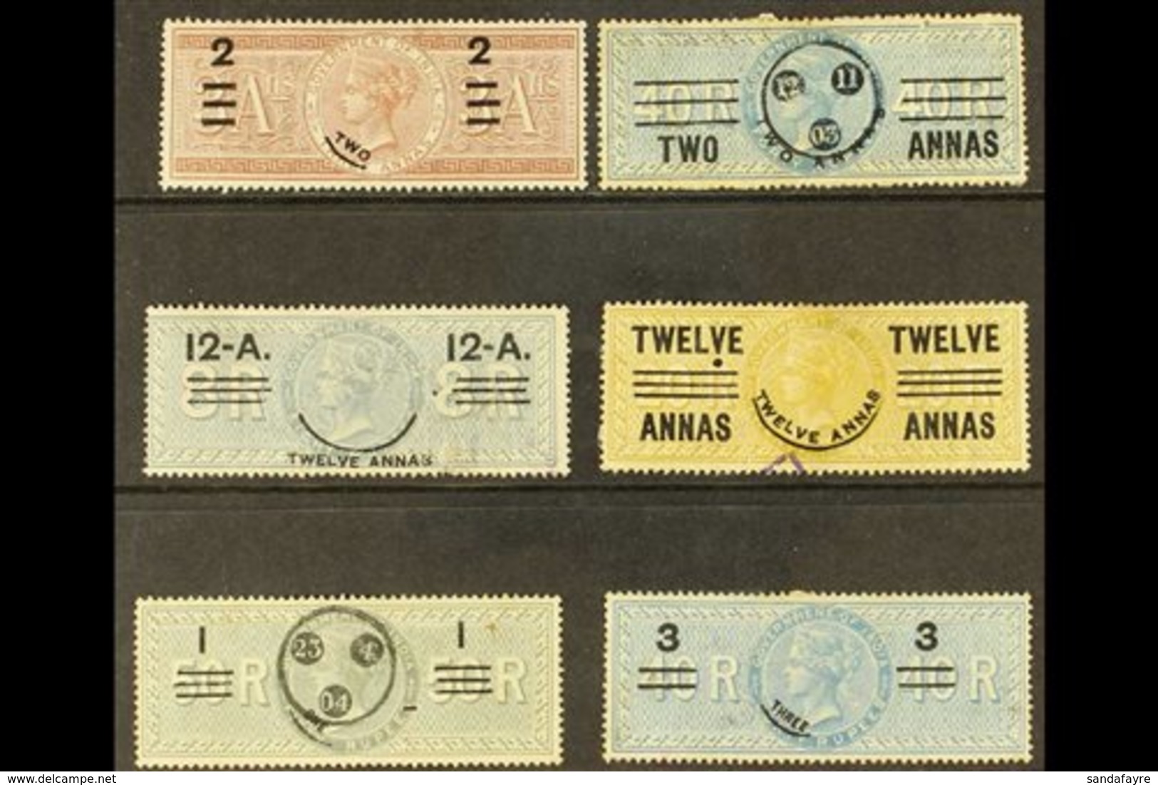 REVENUES  1903 Special Adhesives Complete Set, Barefoot 50/55, Used With Light Embossed Cancels, Unusual (6 Stamps) For  - Sonstige & Ohne Zuordnung