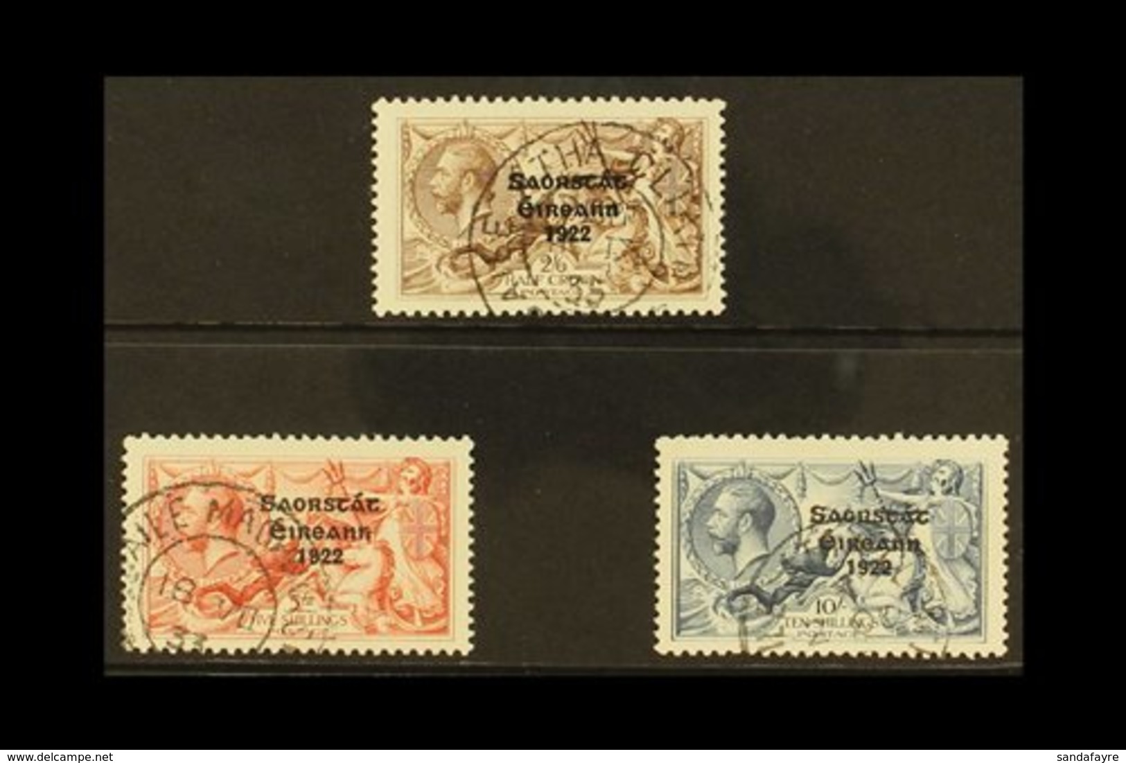 1925-28  Seahorse Overprinted Set (Narrow Date), SG 83/85, Very Fine Cds Used. A Lovely Trio (3 Stamps) For More Images, - Sonstige & Ohne Zuordnung