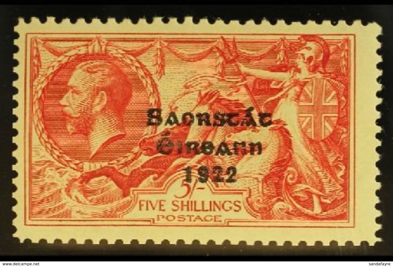 1935  5s Bright Rose-red Re-engraved Sea Horse With Somerset House Ovpt, SG 100, Superb Mint. For More Images, Please Vi - Other & Unclassified