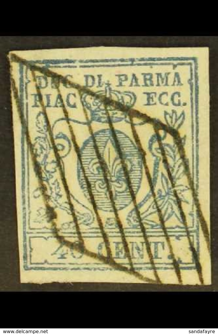 PARMA  1857 40c Blue, Type 1, "wide 0", Sass 11, Very Fine Used With Neat Barred Rhomboid Cancel For More Images, Please - Unclassified