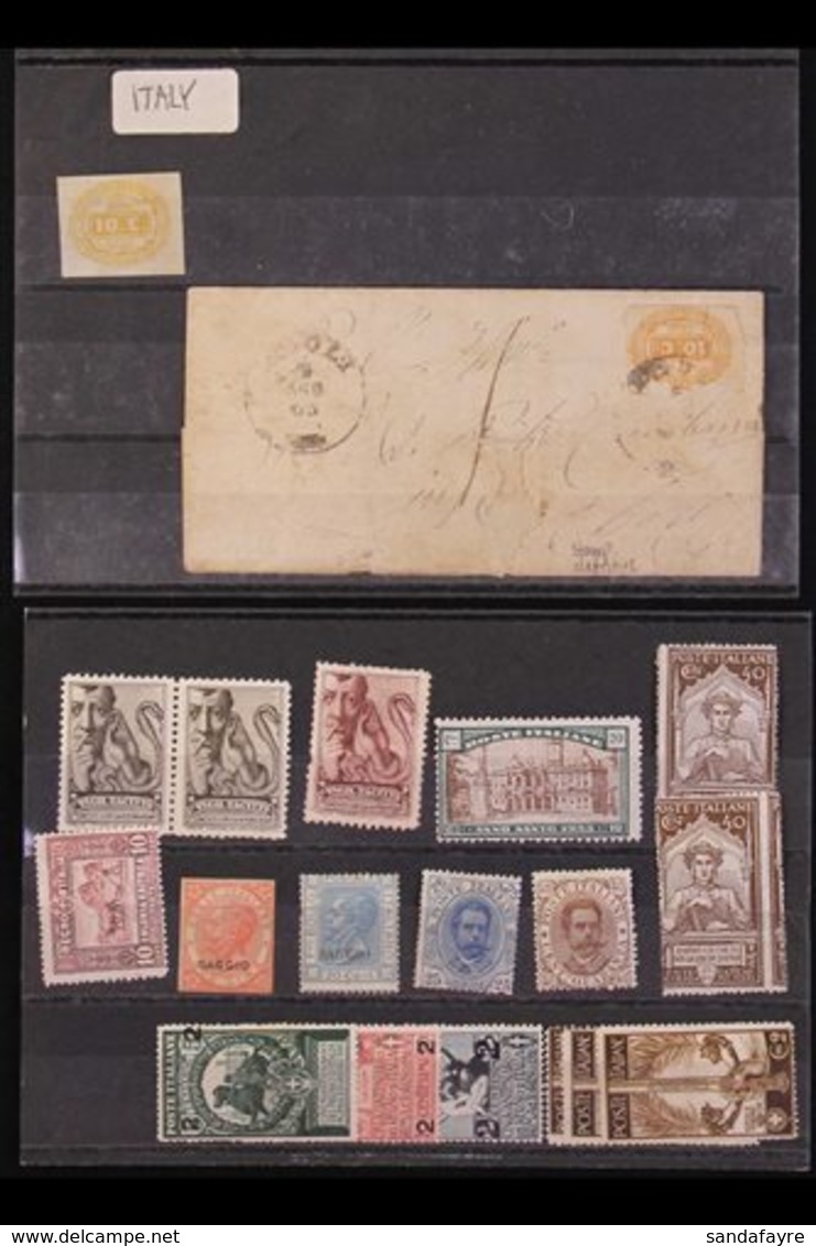 1860's-1970's INTERESTING MOSTLY USED ACCUMULATION  In A Box, Includes An Old Stockbook Crammed With Used Stamps, All Di - Unclassified