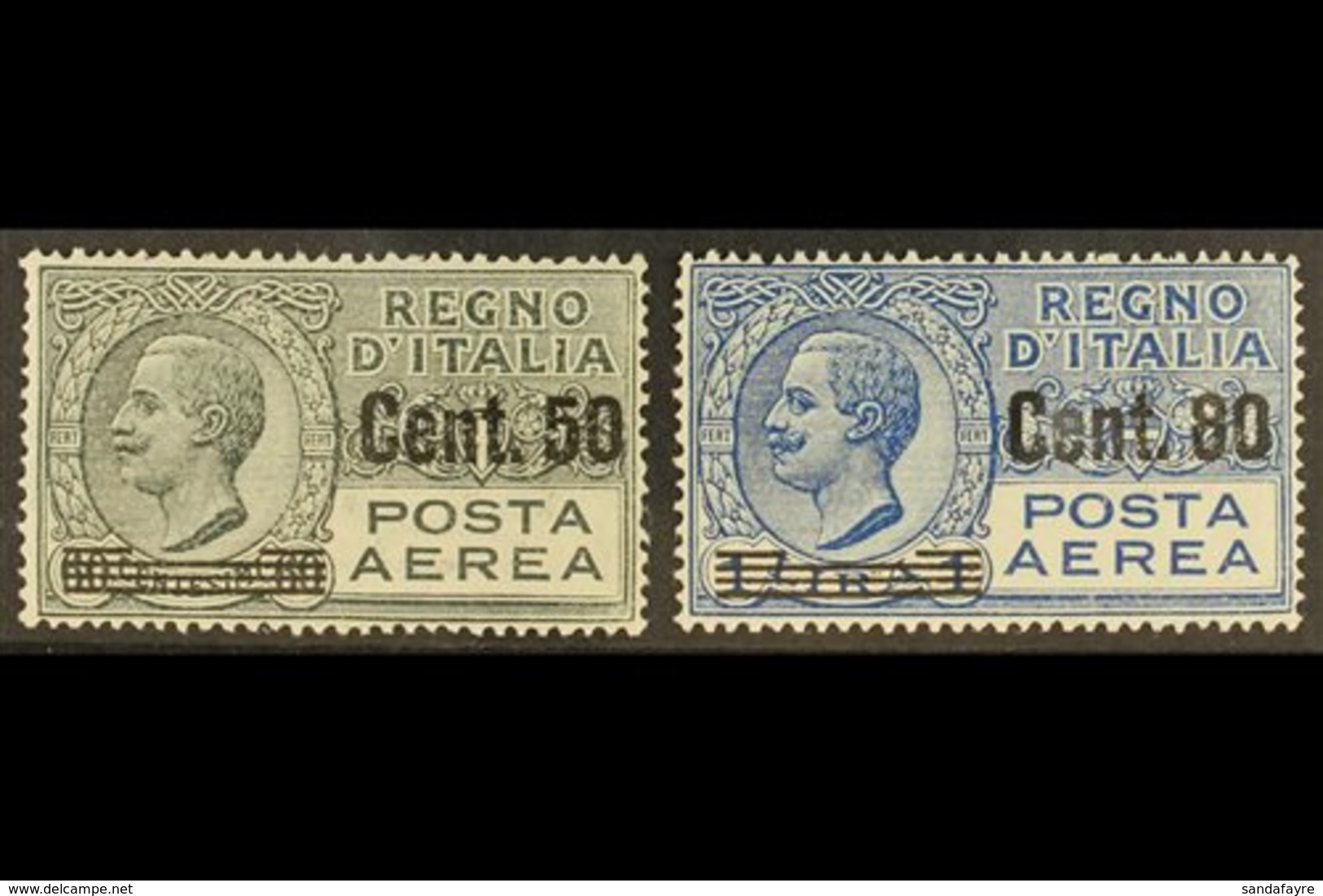 1927  AIRMAILS 50c On 60c Grey & 80c On 1l Blue, Sassone 8/9, Mi 270/1, Never Hinged Mint (2 Stamps). For More Images, P - Unclassified