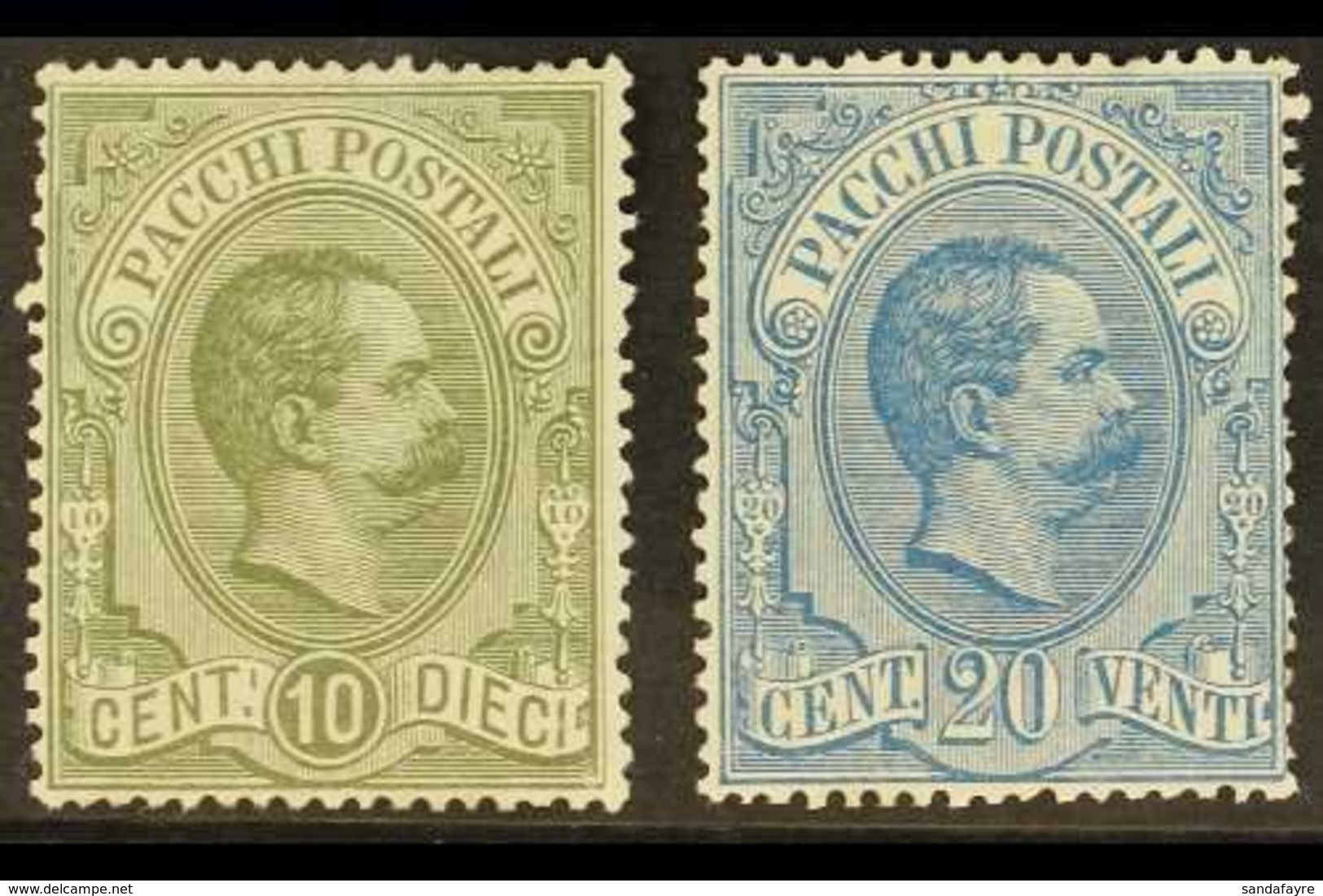 PARCEL POST  1884 10c Olive & 20c Blue, Sassone 1/2, Mi 1/2, 20c Blunt Perfs At Right, Otherwise Never Hinged Mint (2 St - Unclassified