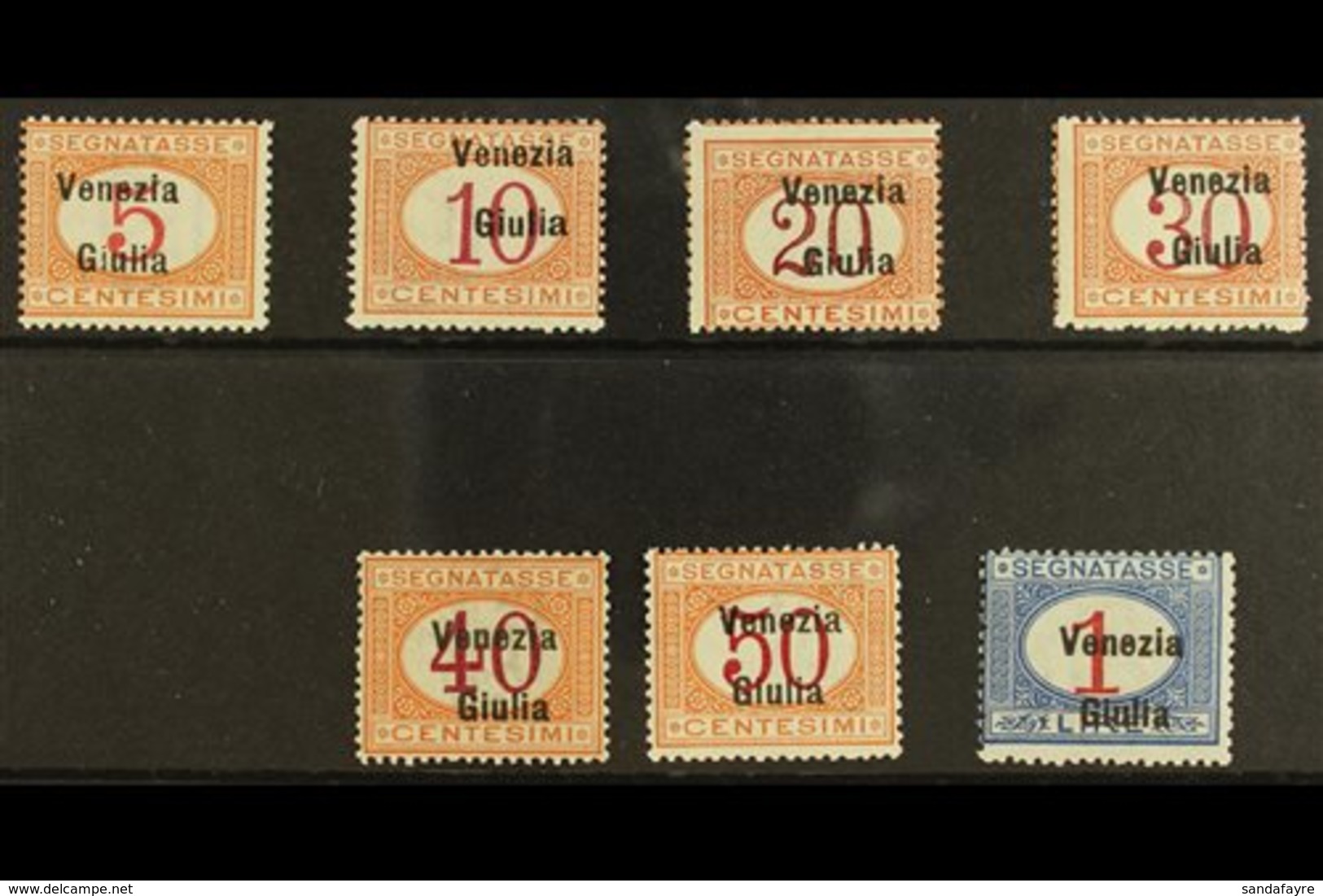 VENEZIA GIULIA  POSTAGE DUES 1918 Overprint Set Complete, Sass S4, Very Fine Never Hinged Mint. Cat €2500 (£1900) Rare S - Unclassified