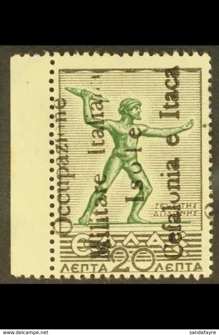 CEFOLONIA & ITHACA  20L Black And Green, Ithaca Issue, Sass 30, Fine Marginal Never Hinged Mint. Couple Of Tone Spots On - Other & Unclassified