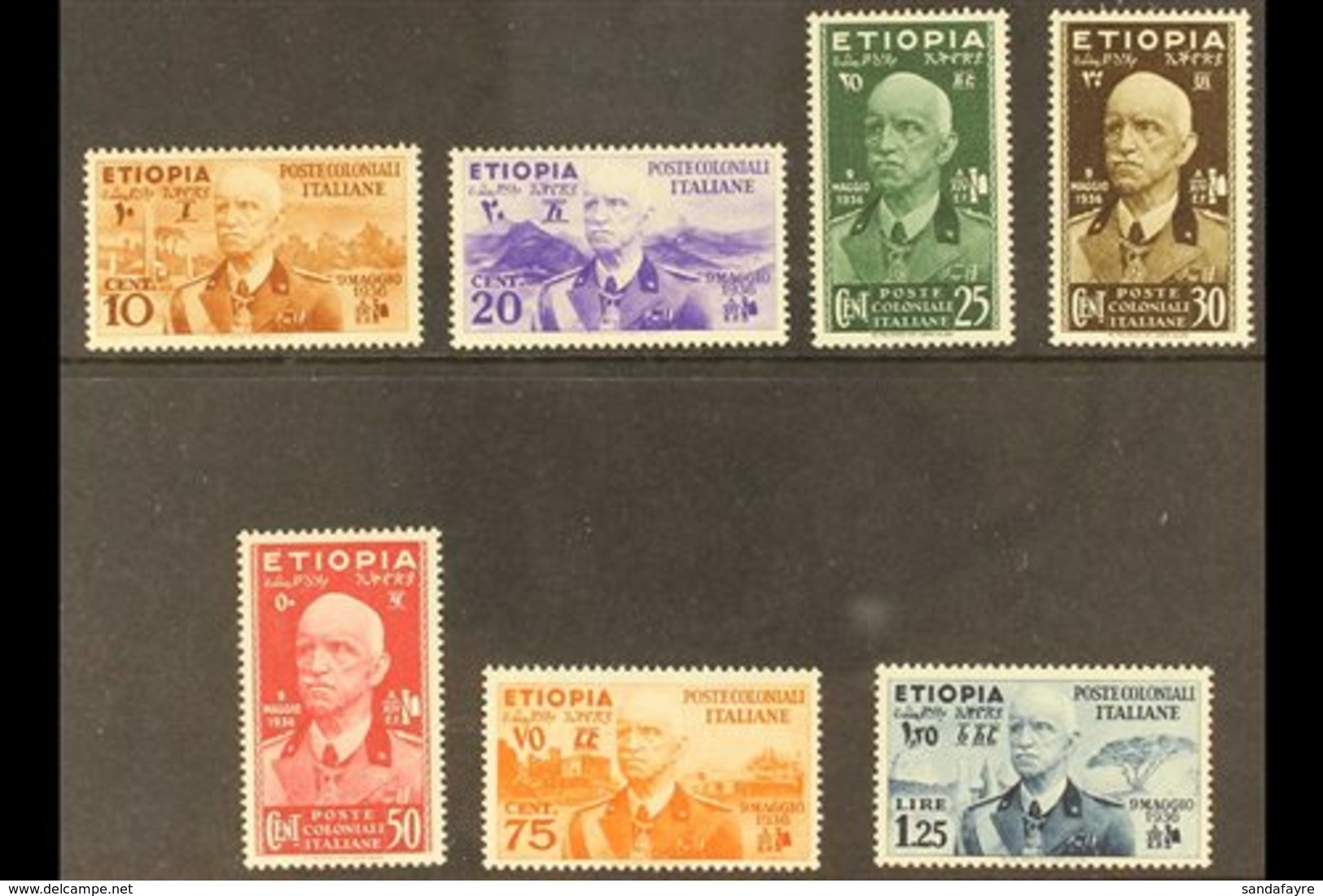 ETHIOPIA  1936 Annexation Complete Set (Sassone 1/7, SG 322a/g), Fine Never Hinged Mint, Fresh. (7 Stamps) For More Imag - Other & Unclassified