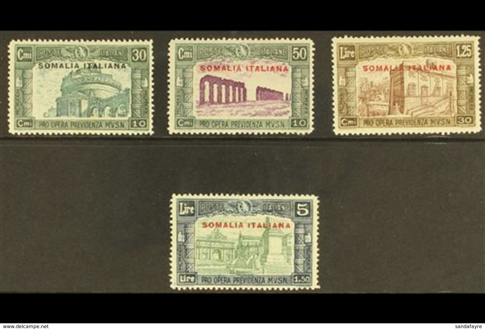 SOMALIA  1930 Third National Defence Overprints Complete Set (Sassone 140/43, SG 134/37), Fine Mint, Fresh. (4 Stamps) F - Sonstige & Ohne Zuordnung