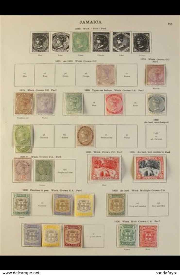 1860-1935 ALL DIFFERENT MINT COLLECTION  Presented On Printed "New Ideal" Album Pages. Includes 1860-70 3d (unused), 187 - Jamaica (...-1961)