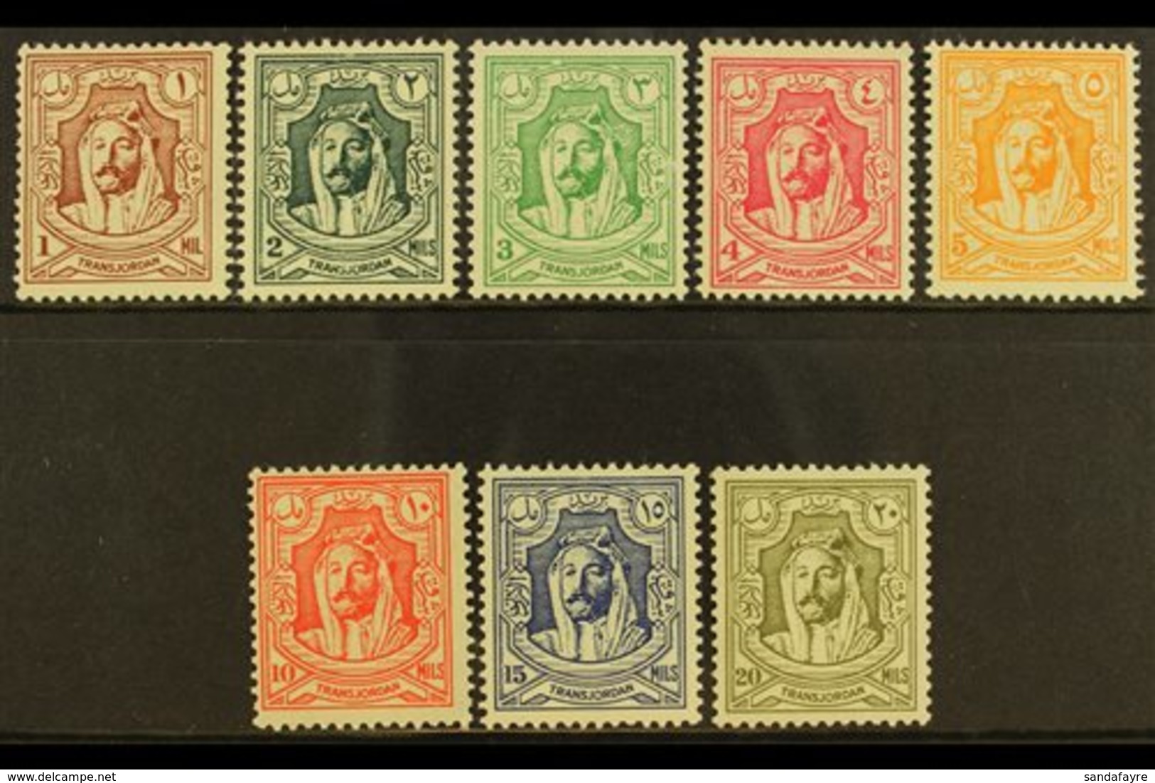 1942  Emir Set, Lithographed, SG 222/9, Very Fine And Fresh Mint. (8 Stamps) For More Images, Please Visit Http://www.sa - Jordan
