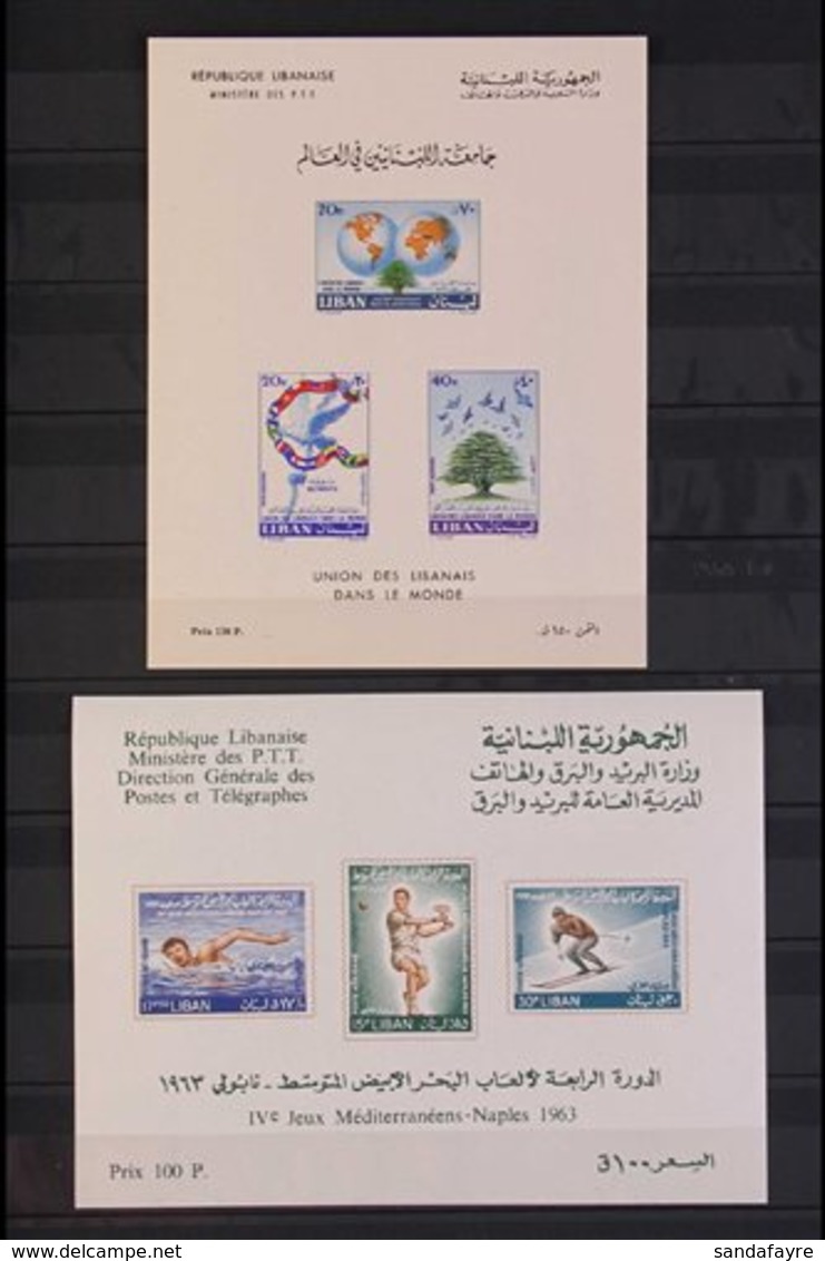 1960-74 NEVER HINGED MINT  MINIATURE SHEET COLLECTION, All Different, Mostly Air Post Issues. Lovely Condition (12 Sheet - Libanon