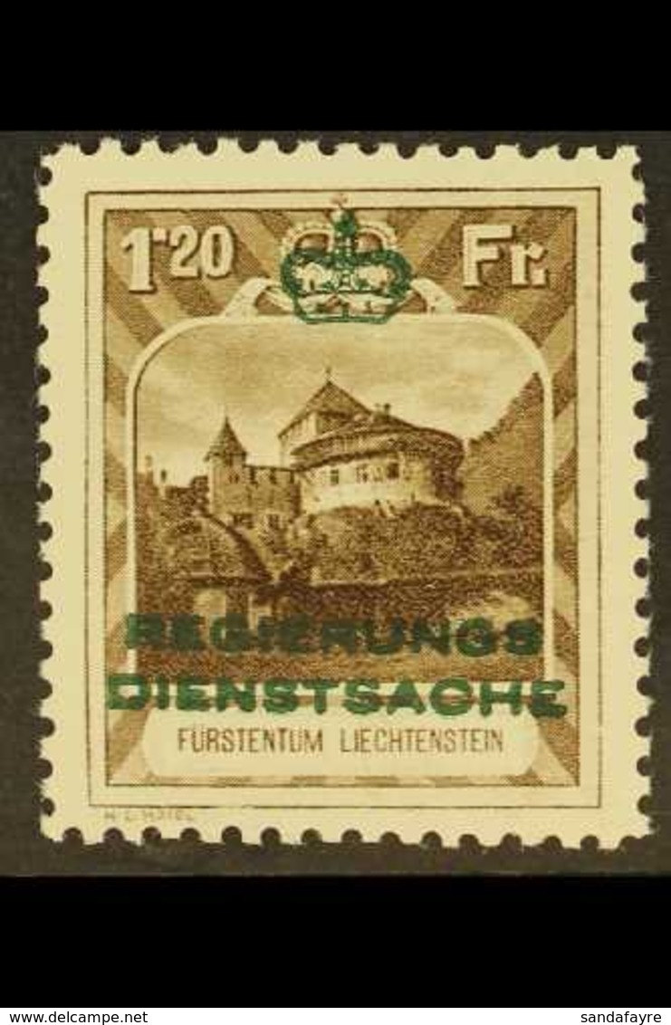 OFFICIAL  1932 1fr20 Sepia With Green Overprint, Perf 10½, Michel 8A, Never Hinged Mint. For More Images, Please Visit H - Sonstige & Ohne Zuordnung